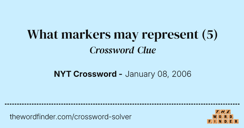 What markers may represent crossword clue image