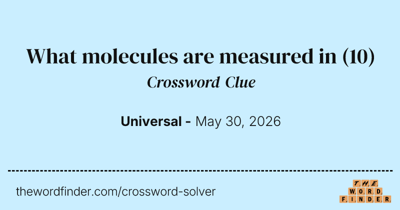 What molecules are measured in crossword clue image