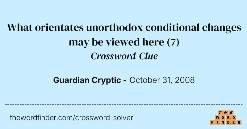 What orientates unorthodox conditional changes may be viewed here crossword clue image