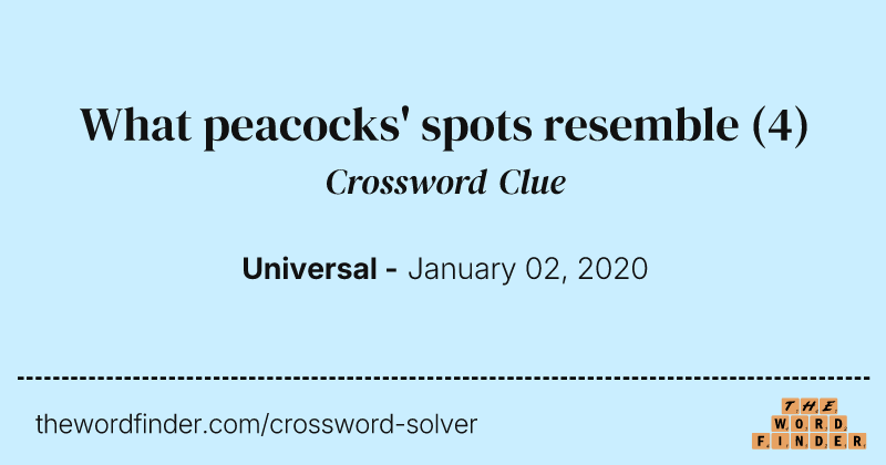 What peacocks' spots resemble crossword clue image