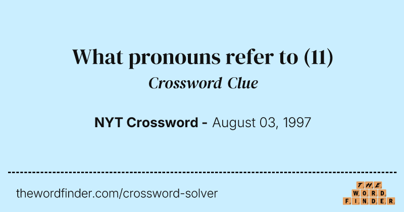 What pronouns refer to crossword clue image