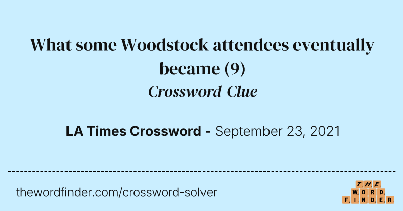 What some Woodstock attendees eventually became crossword clue image
