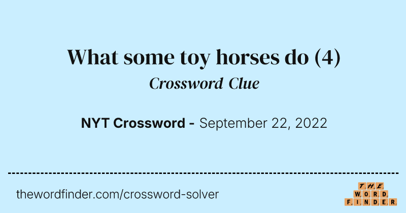 What some toy horses do crossword clue image