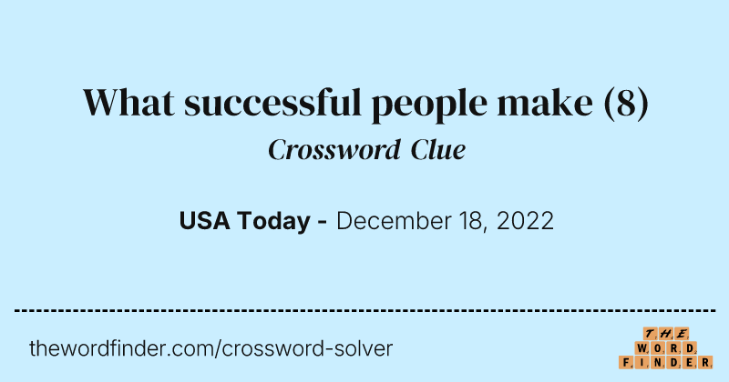 What successful people make crossword clue image