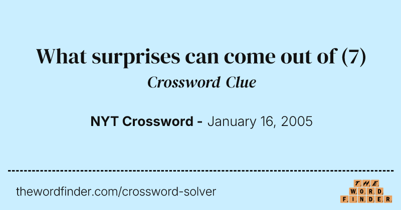 What surprises can come out of crossword clue image