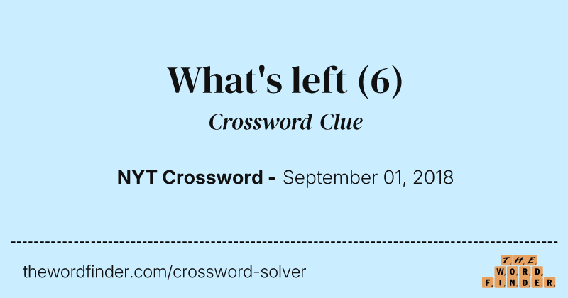 What's left crossword clue image