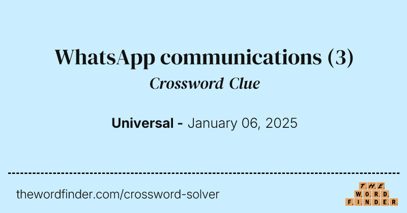 WhatsApp communications crossword clue image