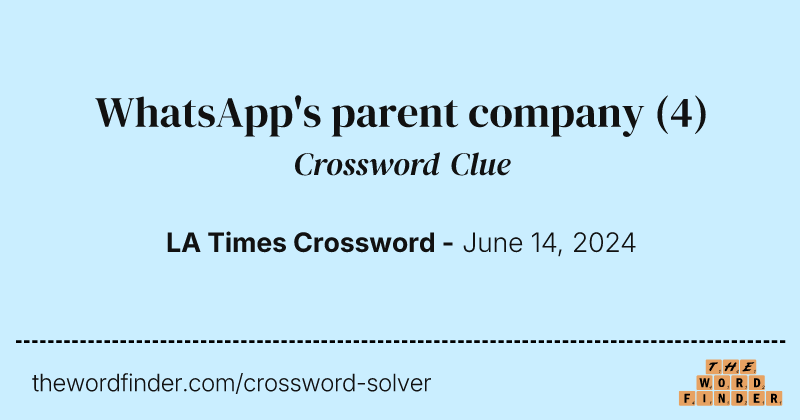WhatsApp's parent company crossword clue image