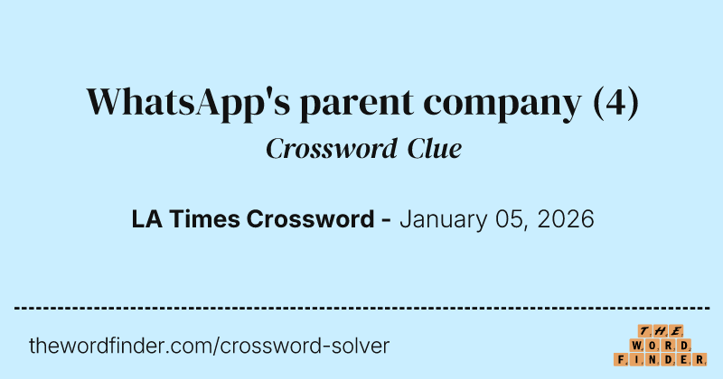 WhatsApp's parent company crossword clue image