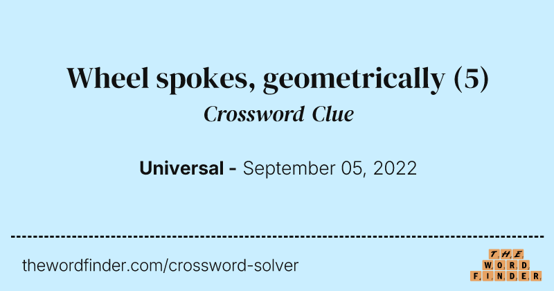 Wheel spokes, geometrically crossword clue image