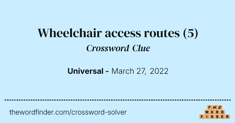Wheelchair access routes crossword clue image
