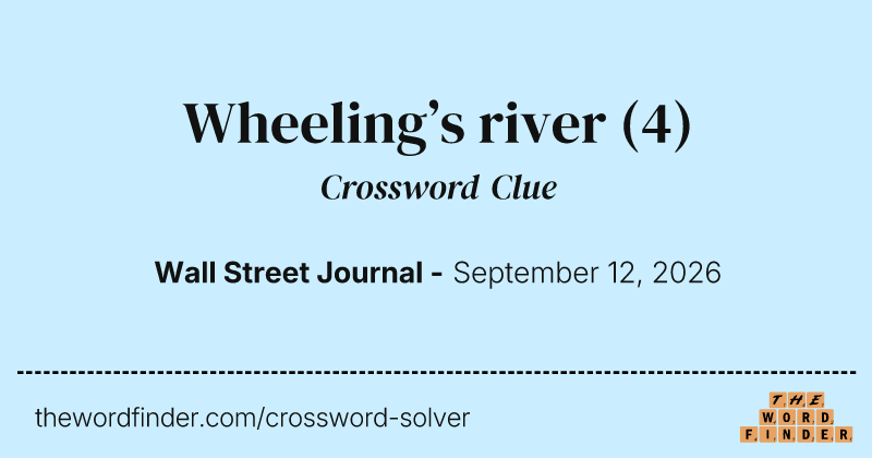 Wheeling’s river crossword clue image