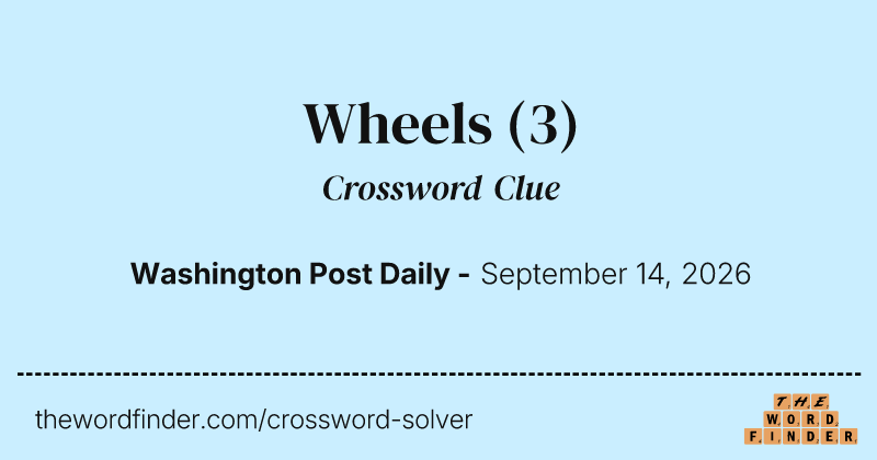 Wheels crossword clue image