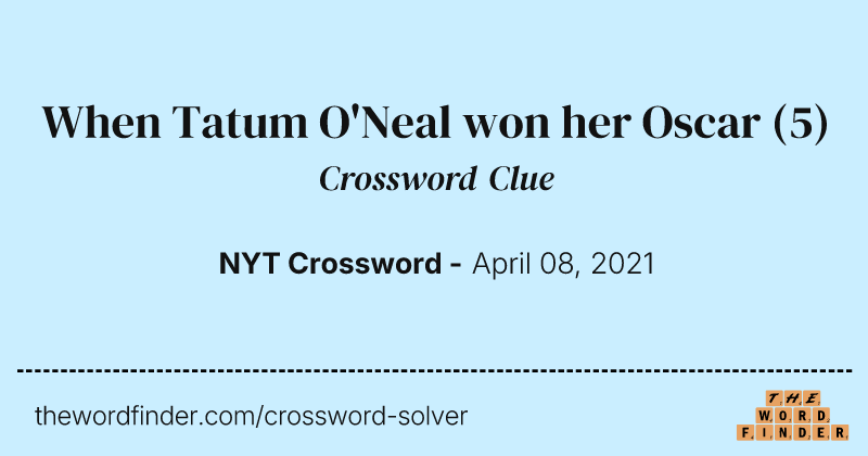 When Tatum O'Neal won her Oscar crossword clue image