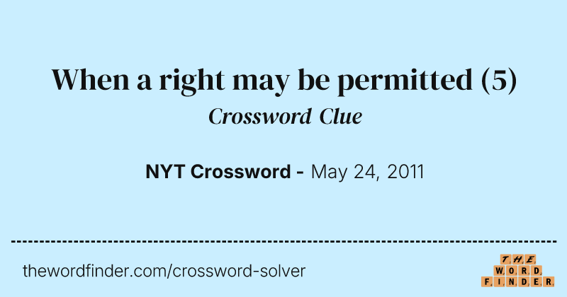 When a right may be permitted crossword clue image