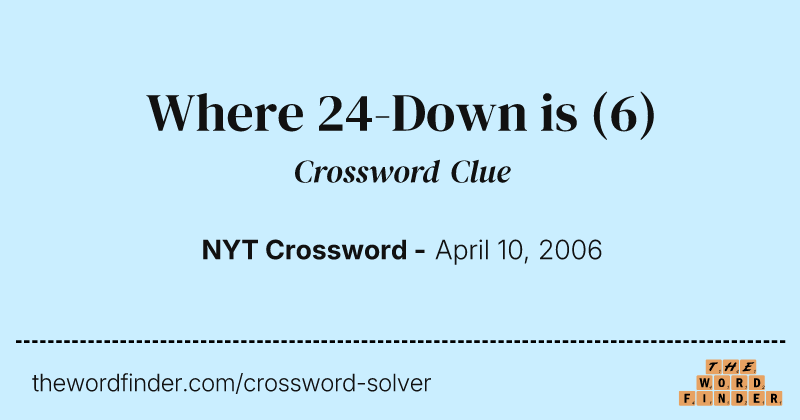 Where 24-Down is crossword clue image