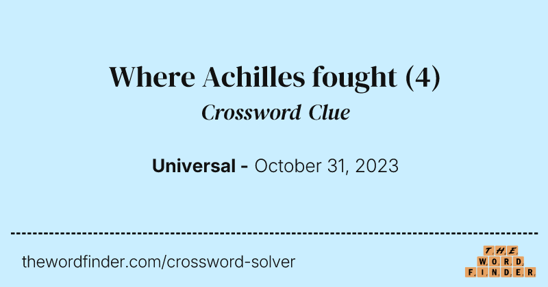 Where Achilles fought crossword clue image