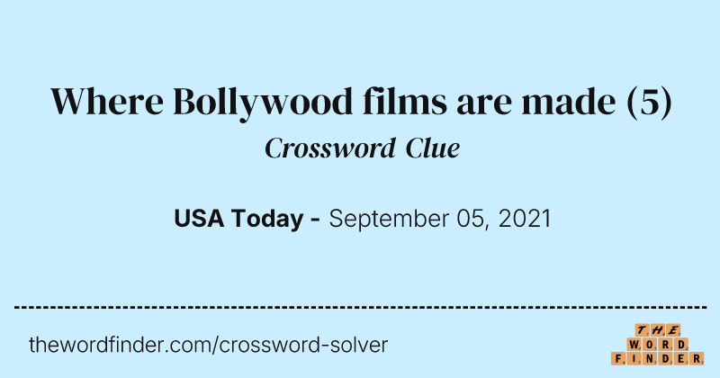 Where Bollywood films are made crossword clue image
