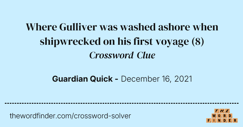 Where Gulliver was washed ashore when shipwrecked on his first voyage crossword clue image