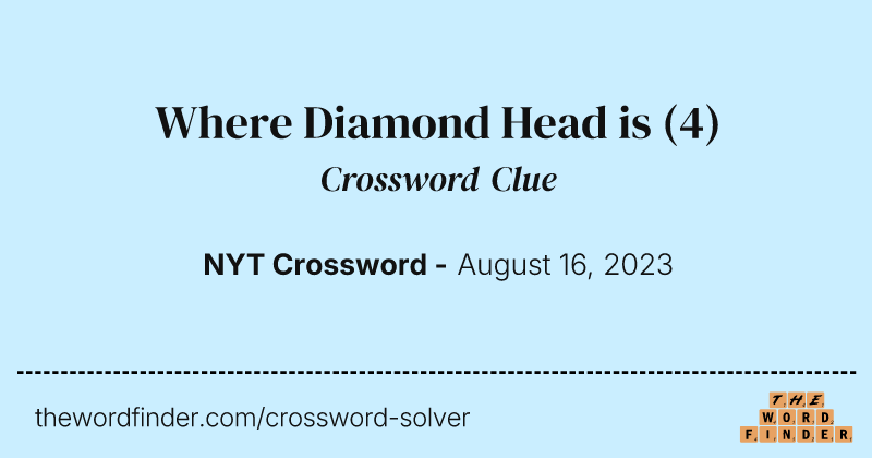 Where Diamond Head is crossword clue image