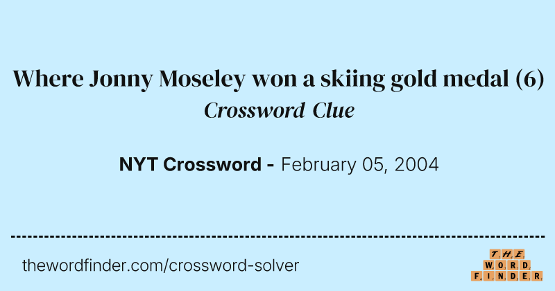 Where Jonny Moseley won a skiing gold medal crossword clue image