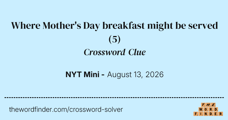 Where Mother's Day breakfast might be served crossword clue image