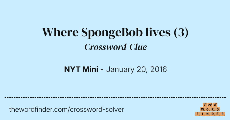 Where SpongeBob lives crossword clue image