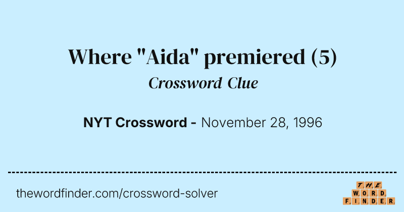 Where "Aida" premiered crossword clue image