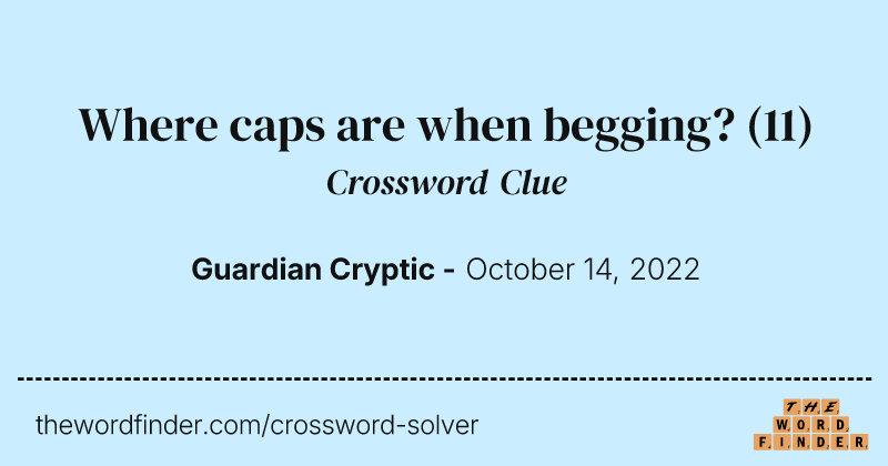 Where caps are when begging? crossword clue image