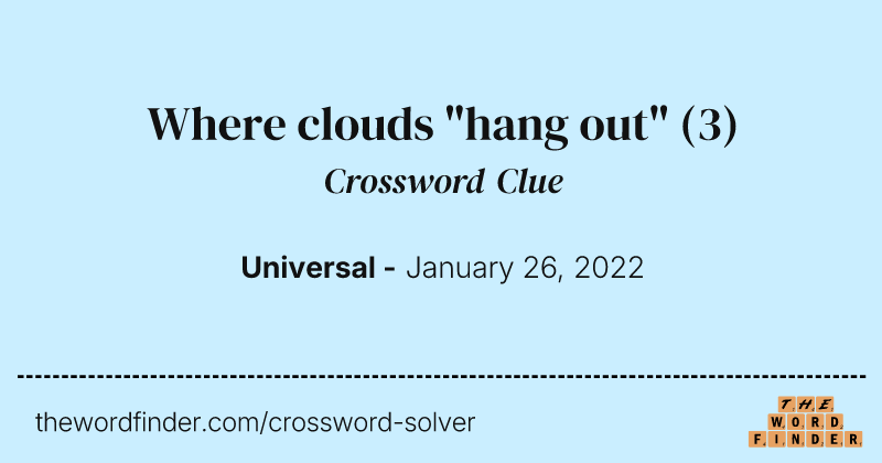 Where clouds "hang out" crossword clue image