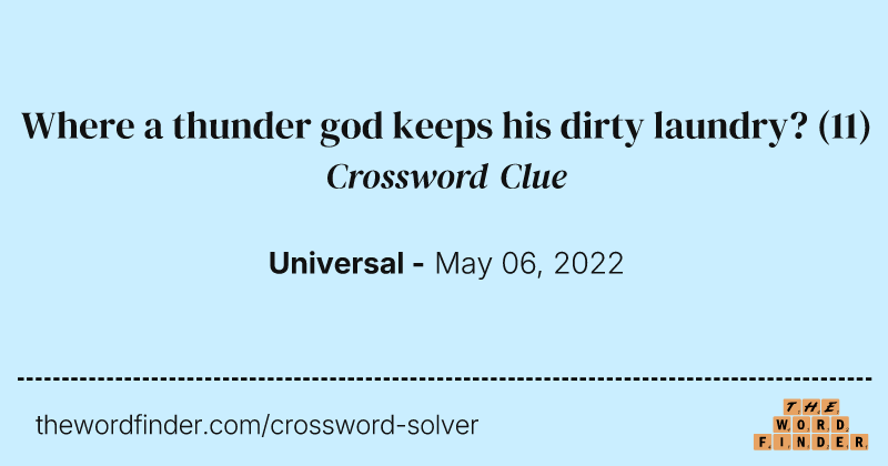Where a thunder god keeps his dirty laundry? crossword clue image