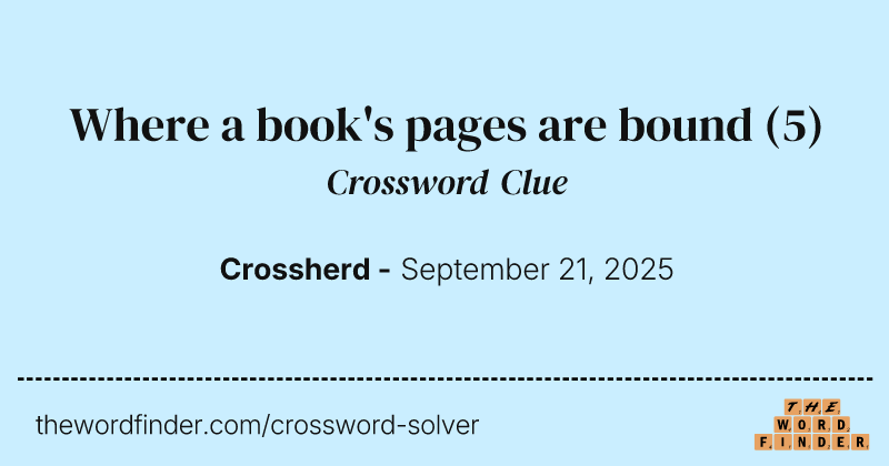 Where a book's pages are bound crossword clue image