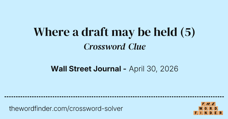 Where a draft may be held crossword clue image