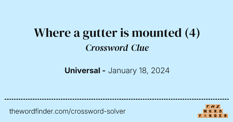 Where a gutter is mounted crossword clue image