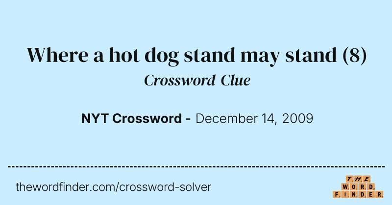 Where a hot dog stand may stand crossword clue image