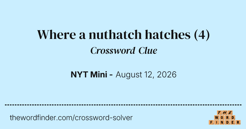 Where a nuthatch hatches crossword clue image