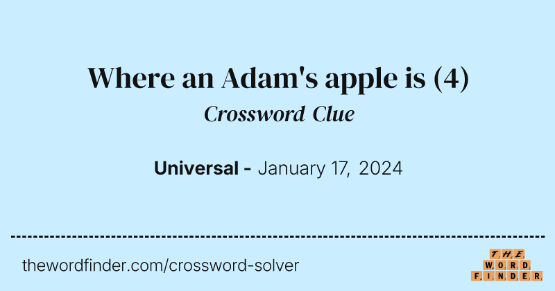 Where an Adam's apple is crossword clue image
