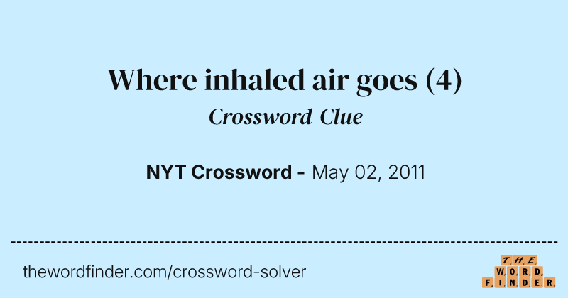Where inhaled air goes crossword clue image
