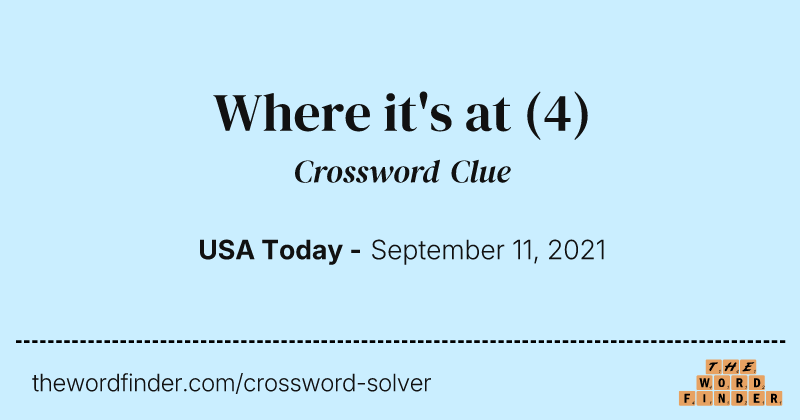 Where it's at crossword clue image