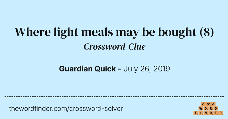 Where light meals may be bought crossword clue image