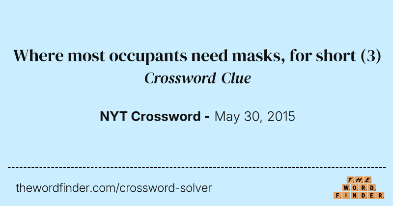 Where most occupants need masks, for short crossword clue image