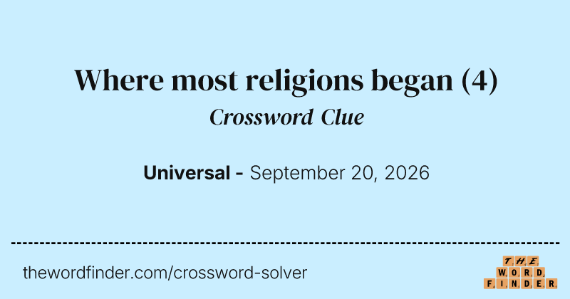 Where most religions began crossword clue image