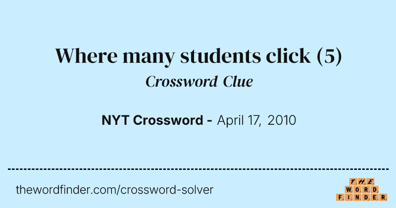Where many students click crossword clue image