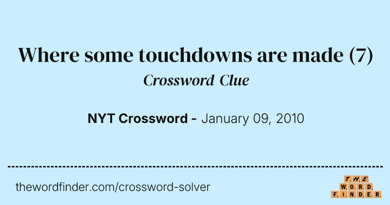 Where some touchdowns are made crossword clue image