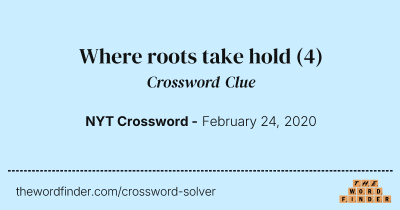 Where roots take hold crossword clue image