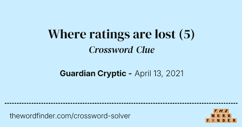 Where ratings are lost crossword clue image