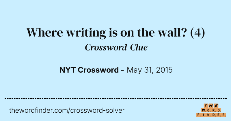 Where writing is on the wall? crossword clue image