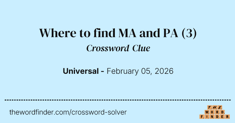 Where to find MA and PA crossword clue image
