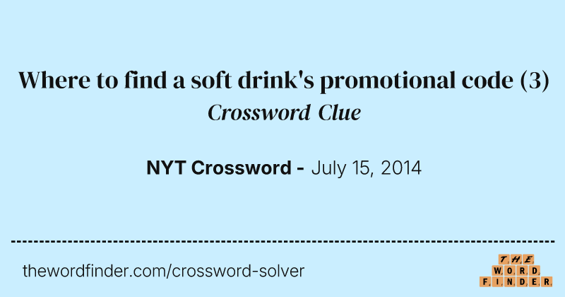 Where to find a soft drink's promotional code crossword clue image