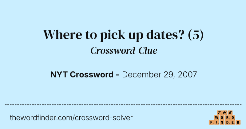 Where to pick up dates? crossword clue image